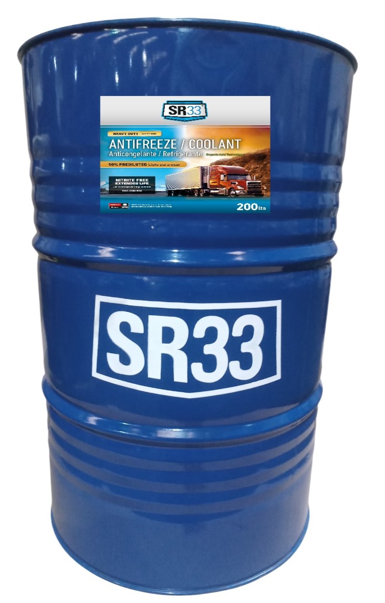 ANTICONGELANTE REFRIGERANTE ORGANICO HD LINEA PESADA - PRE-DILUIDO AL 50% - 200 LITROS