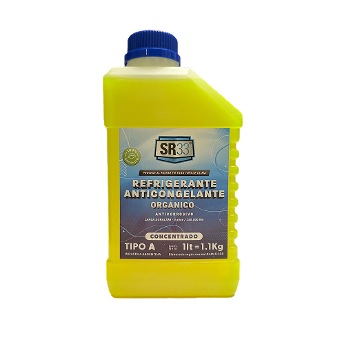 ANTICONGELANTE REFRIGERANTE ORGANICO AMARILLO ENVASE 1 LITRO