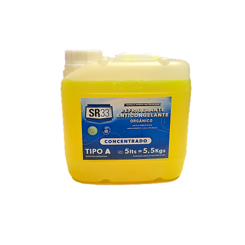 ANTICONGELANTE REFRIGERANTE ORGANICO AMARILLO BIDON 5 LITROS