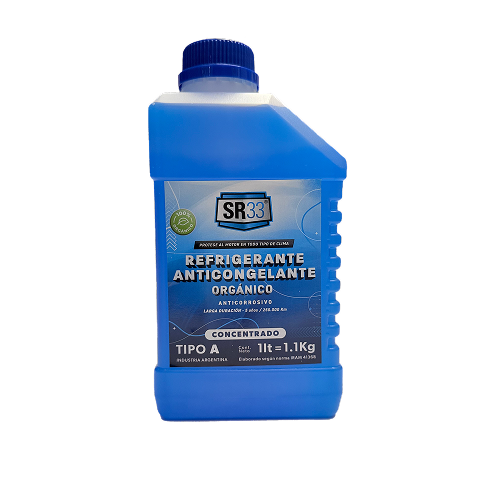 ANTICONGELANTE REFRIGERANTE ORGANICO AZUL envase 1 litro