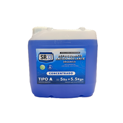 ANTICONGELANTE REFRIGERANTE ORGANICO AZUL BIDON 5 LITROS