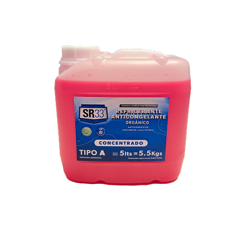 ANTICONGELANTE REFRIGERANTE ORGANICO ROJO BIDON 5 LITROS