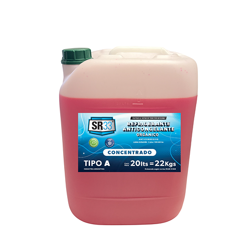ANTICONGELANTE REFRIGERANTE ORGANICO ROJO BIDON 20 LITROS