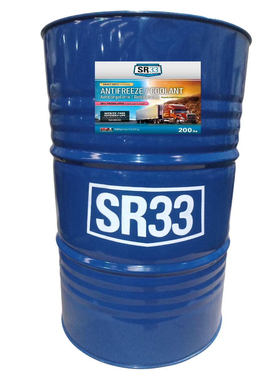 ANTICONGELANTE REFRIGERANTE ORGANICO HD LINEA PESADA PRE-DILUIDO AL 30% - 200 LITROS